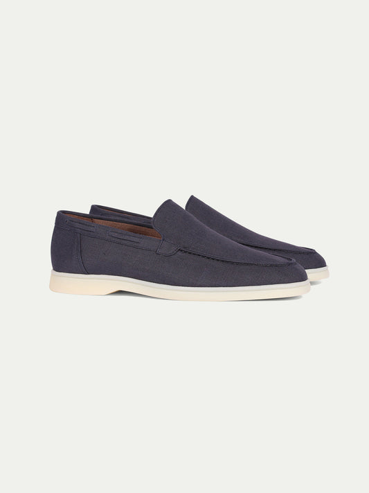 Navy - Linen Yacht Loafers