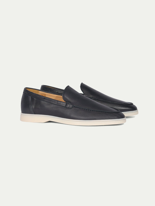 Navy - Leather Yacht Loafers