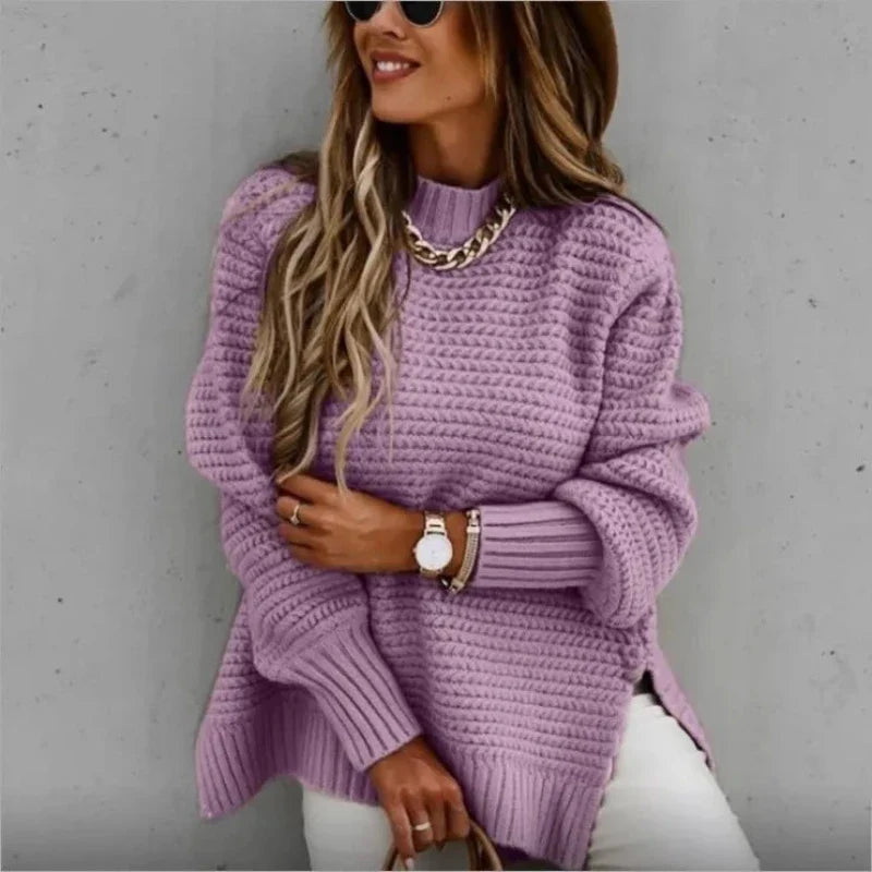 Alexa | Knitted half turtleneck sweater