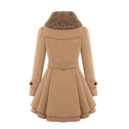 Lovely | Stylish trench coat with vegan fur
