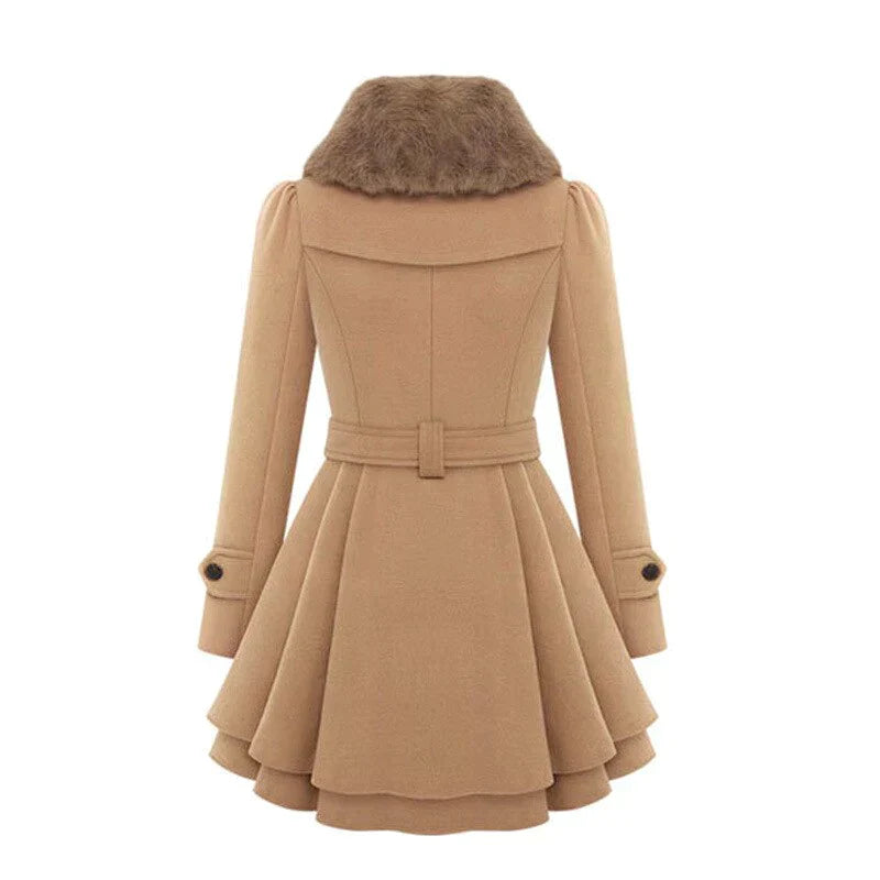 Lovely | Stylish trench coat with vegan fur