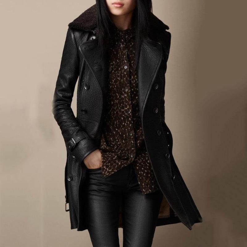 Joyce | Cozy warm leather coat